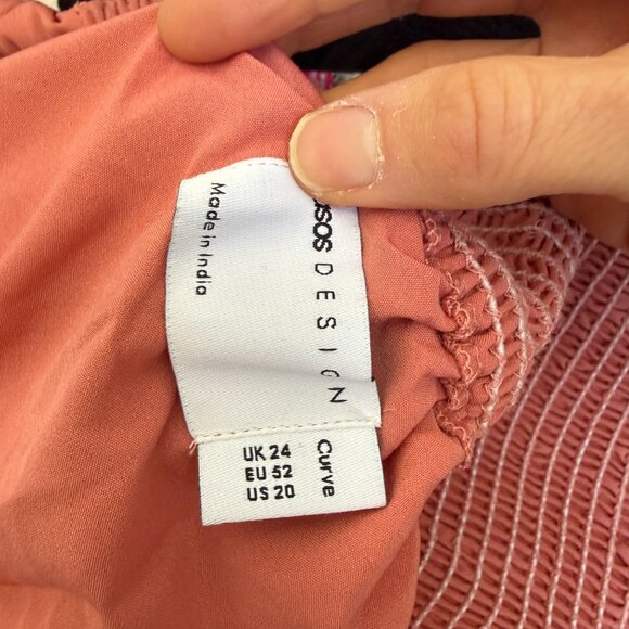 NWT Asos Design Curve Corset Mini Dress With Soft Cowl Front In Orange Size 20 - Picture 9 of 9